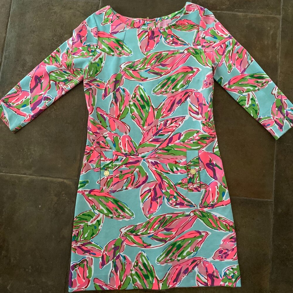 Lilly Pulitzer Charlene 3/4 Sleeve, Floral Tropical, Sz M